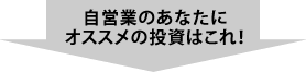 自営業のあなたに オススメの投資はこれ！
